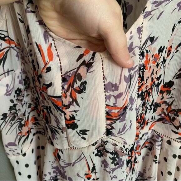 Anthropologie Vanessa Staring At Stars Pink Floral Flowy Tank Top Size XS - Picture 4 of 6